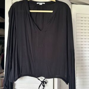 O'Neill Black Long Sleeve Relaxed Blouse